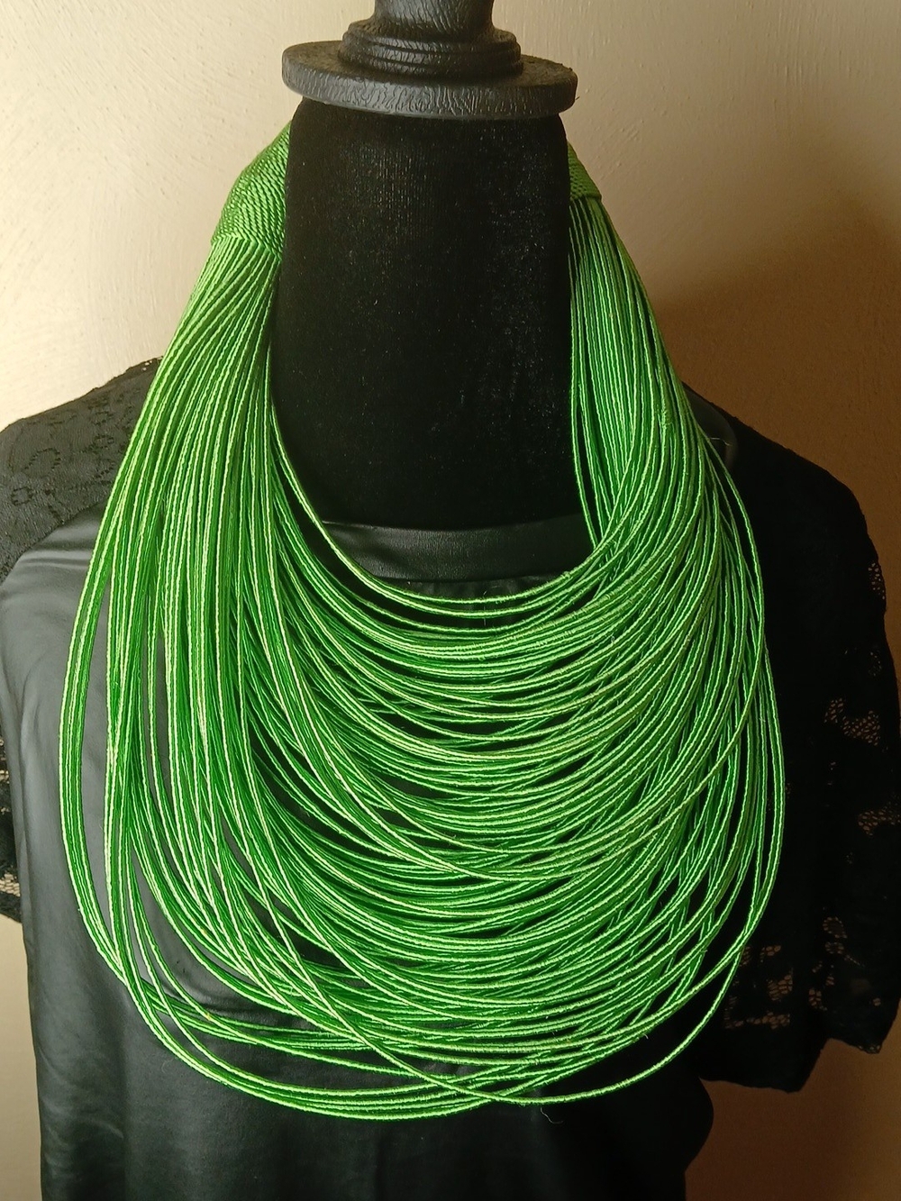 Vibrant Green Multi-Strand Statement Necklace - Women Jewelry